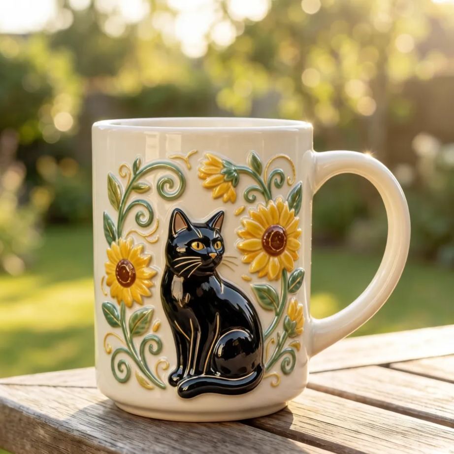 Cute Feline Shaped Coffee Tea Cup