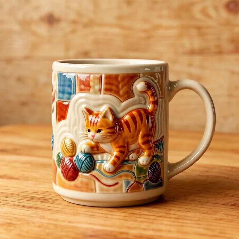 Cute Feline Shaped Coffee Tea Cup