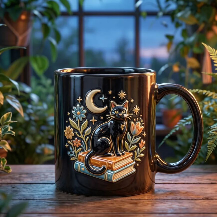 Cute Feline Shaped Coffee Tea Cup