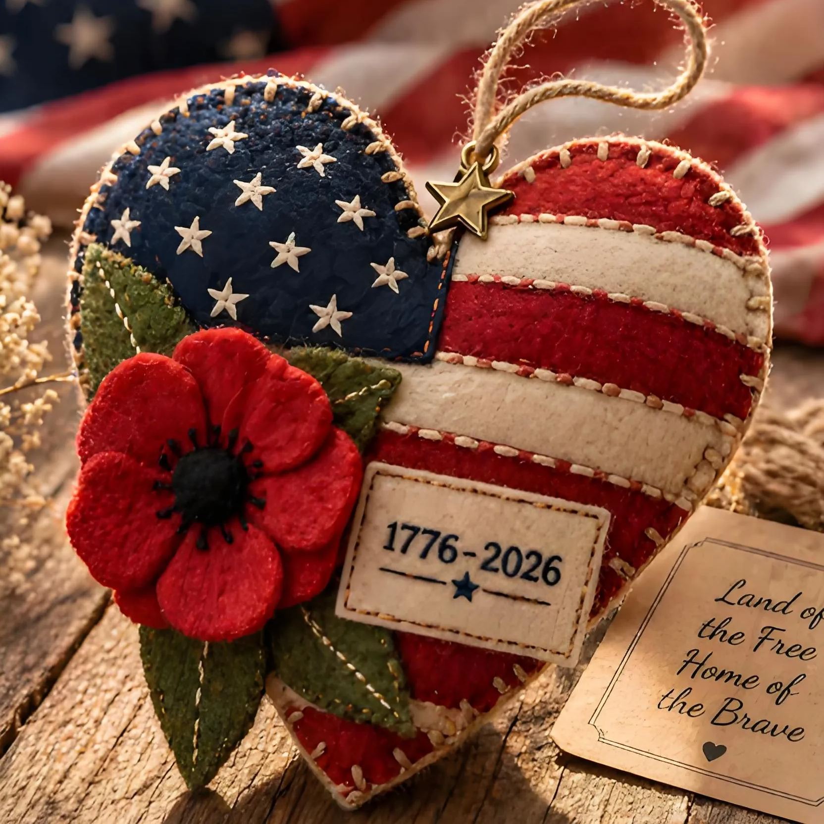 🦅😮America 250 Commemorative Heart Ornament