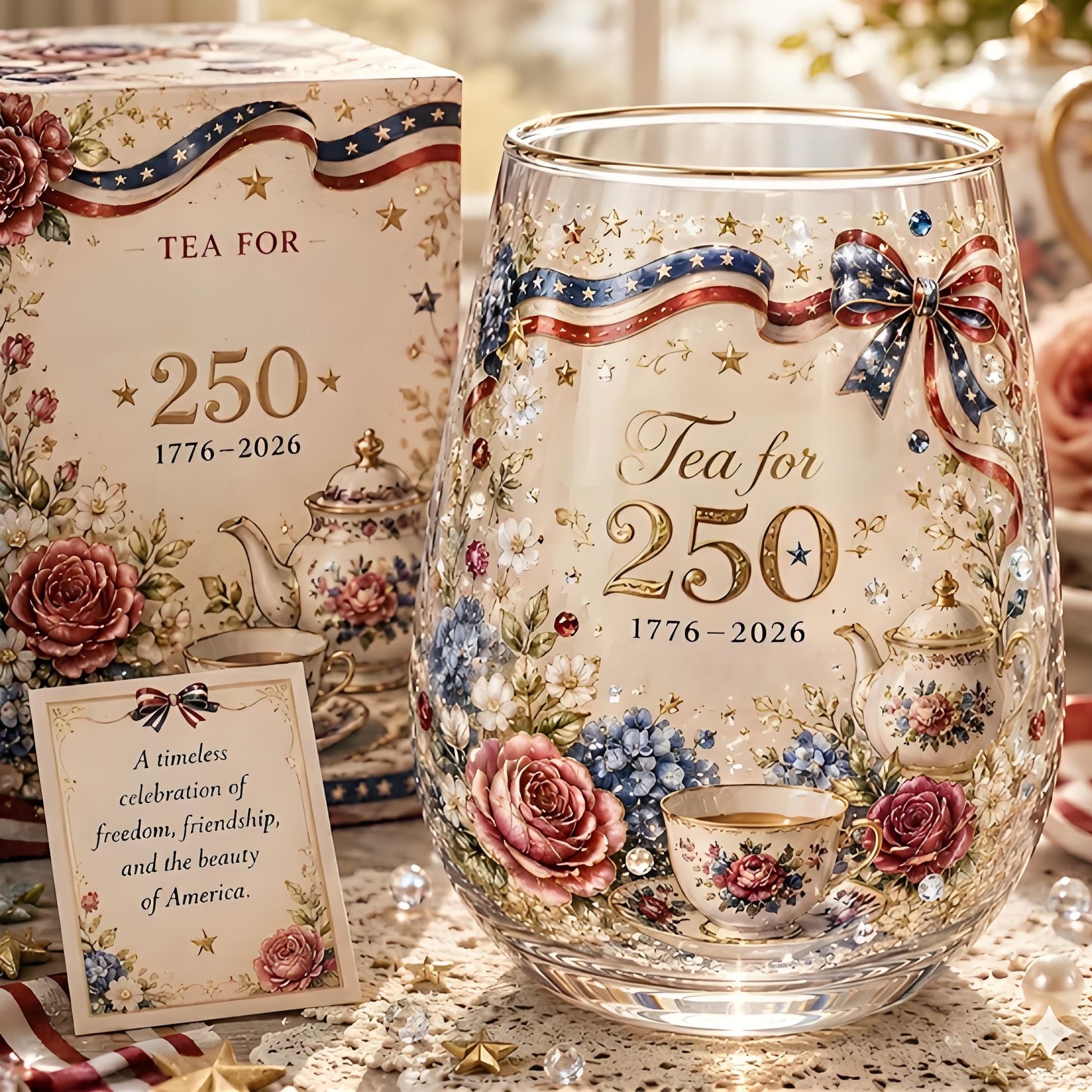 🇺🇸 250th Anniversary Commemorative Glass – A Toast to 250 Years of Freedom