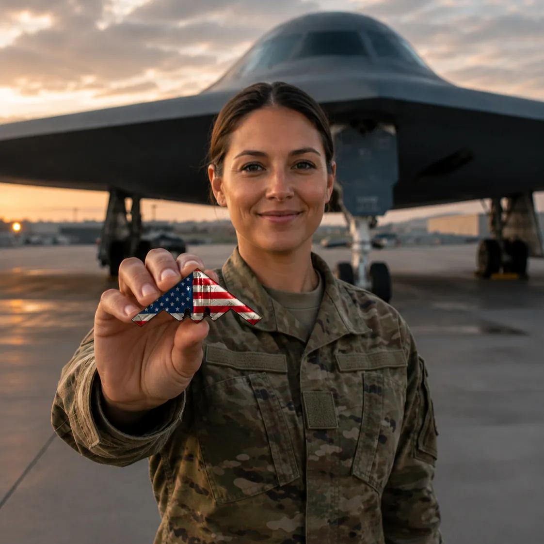 Spirit of ’76 B-2 Stealth Bomber Challenge Coin – 250th Anniversary Patriotic Collectible