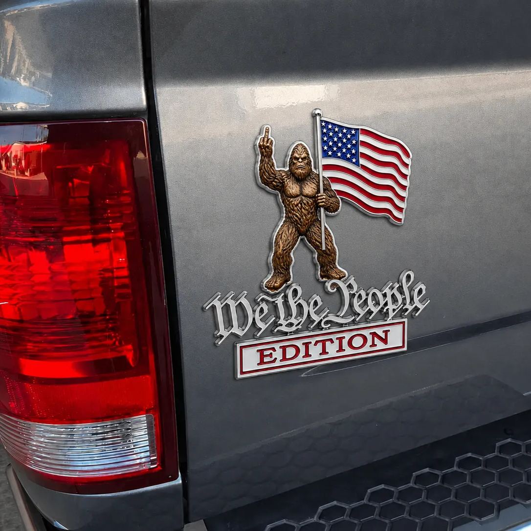 👣BigFoot We The People Patriot Flag Edition Car Emblem Metal Decorative Badge
