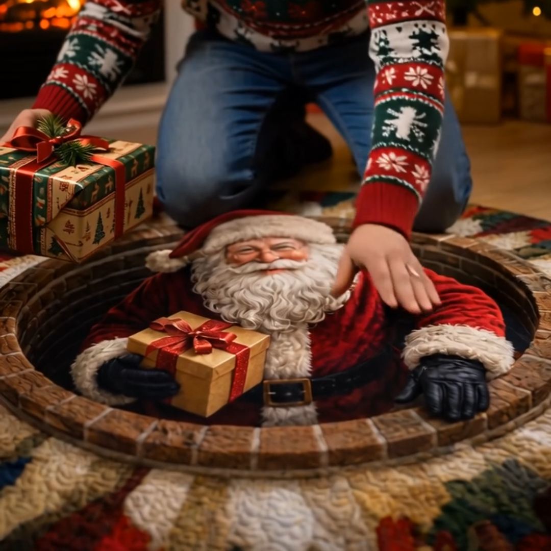 🎄 Christmas 3D Illusion Round Rug