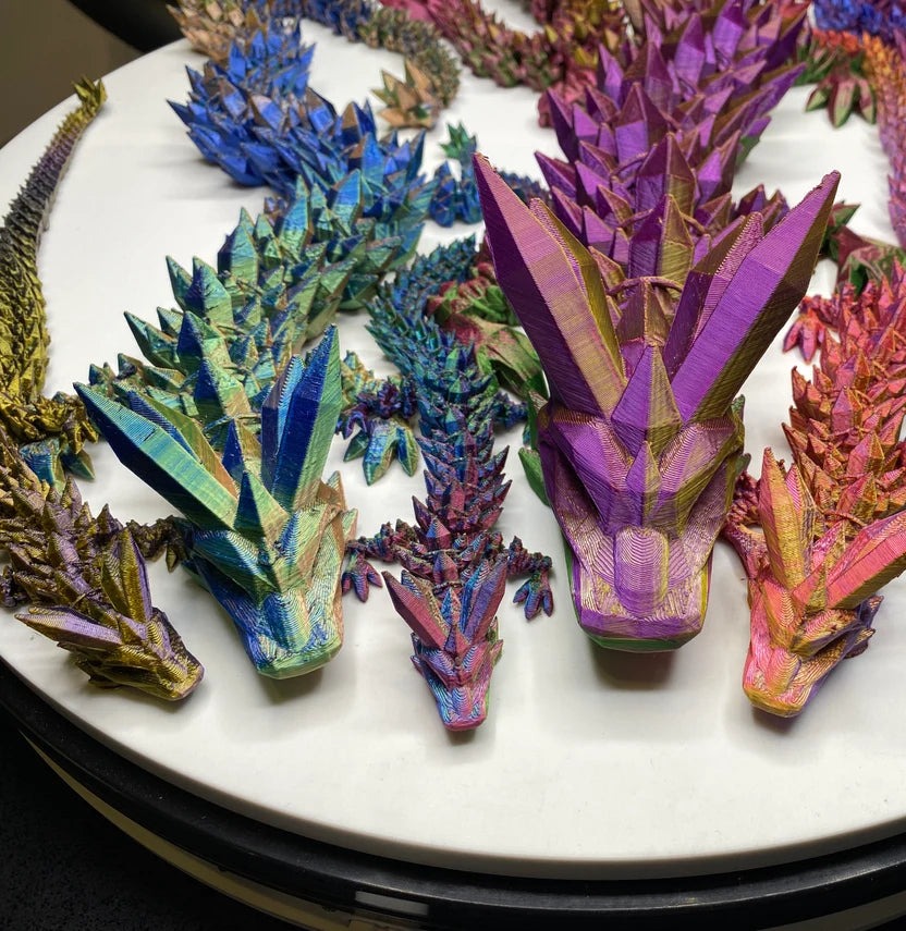 Mythical Pieces 3D-Printed Arculated Laser Crystal Dragon
