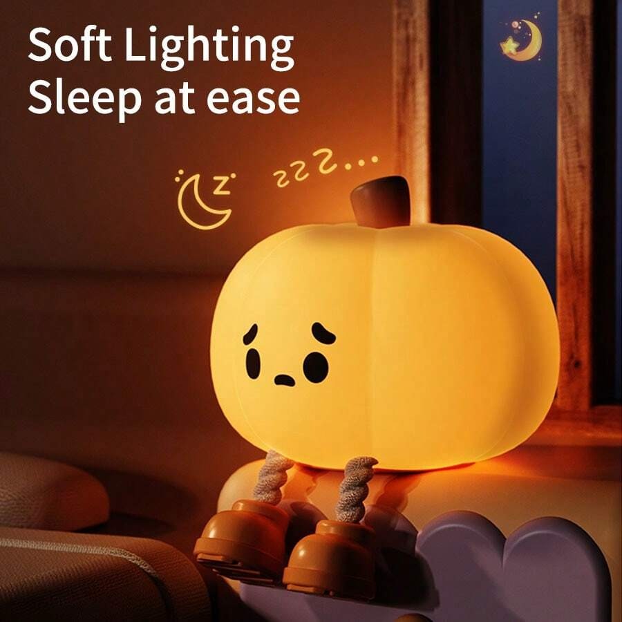 💡Cute Pumpkin Night Light Silicone LED Lamp