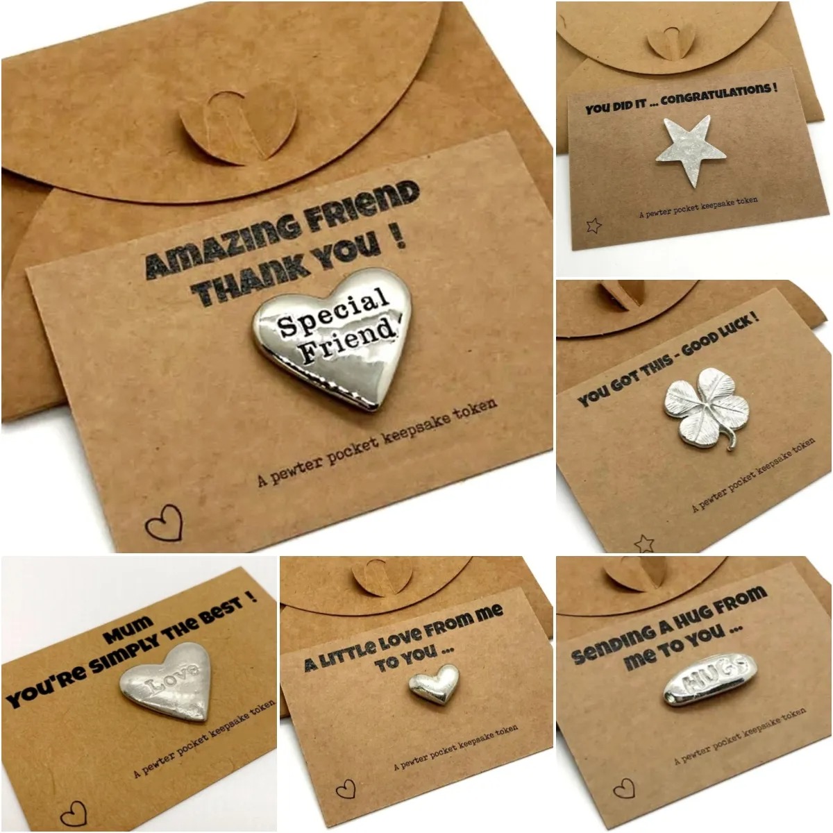 💝Pewter Heart Pocket Keepsake Token