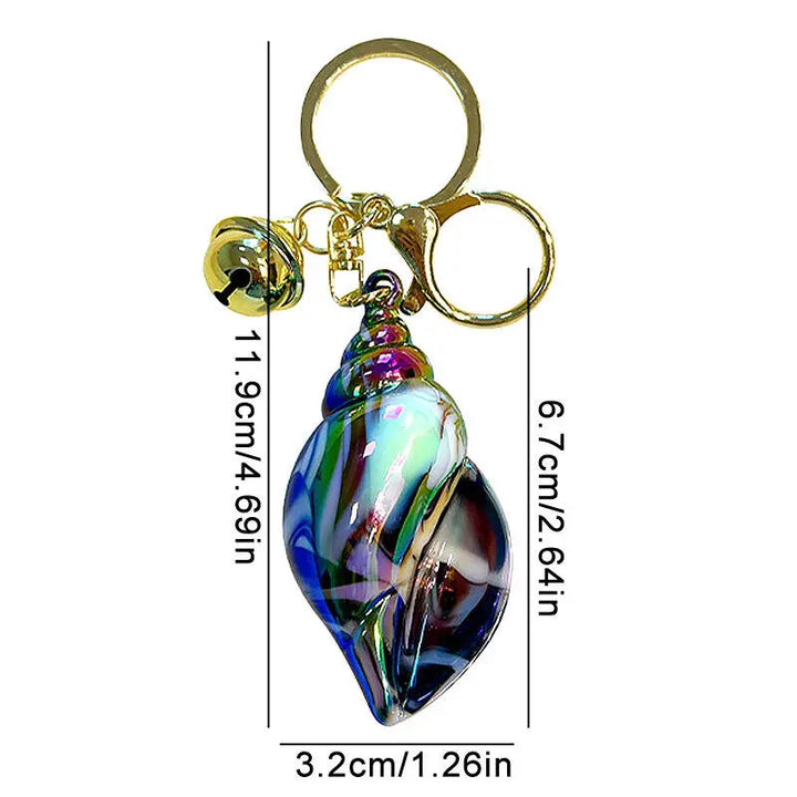 Conch Shell Keychain with Bell