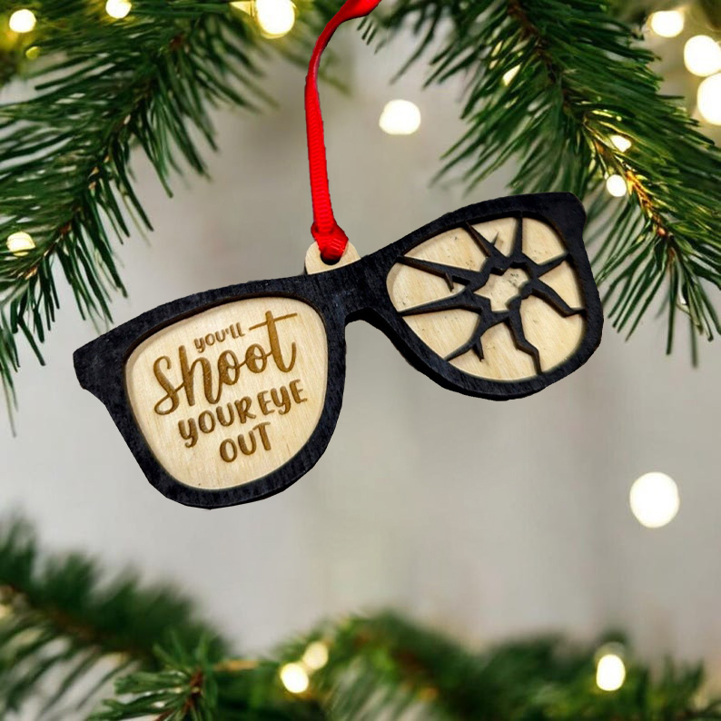 🤣Shoot Your Eye Out Glasses Christmas Ornament