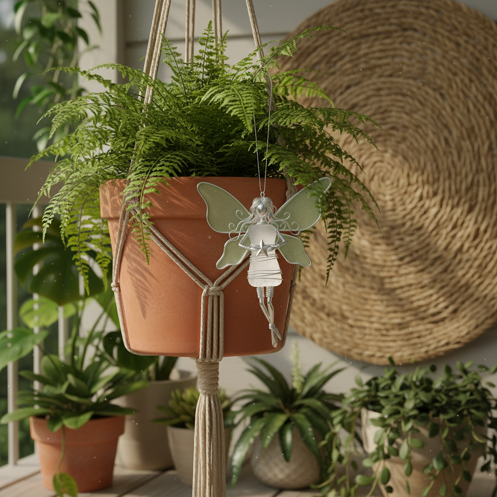 Fairy with Star Sea Glass Ornament