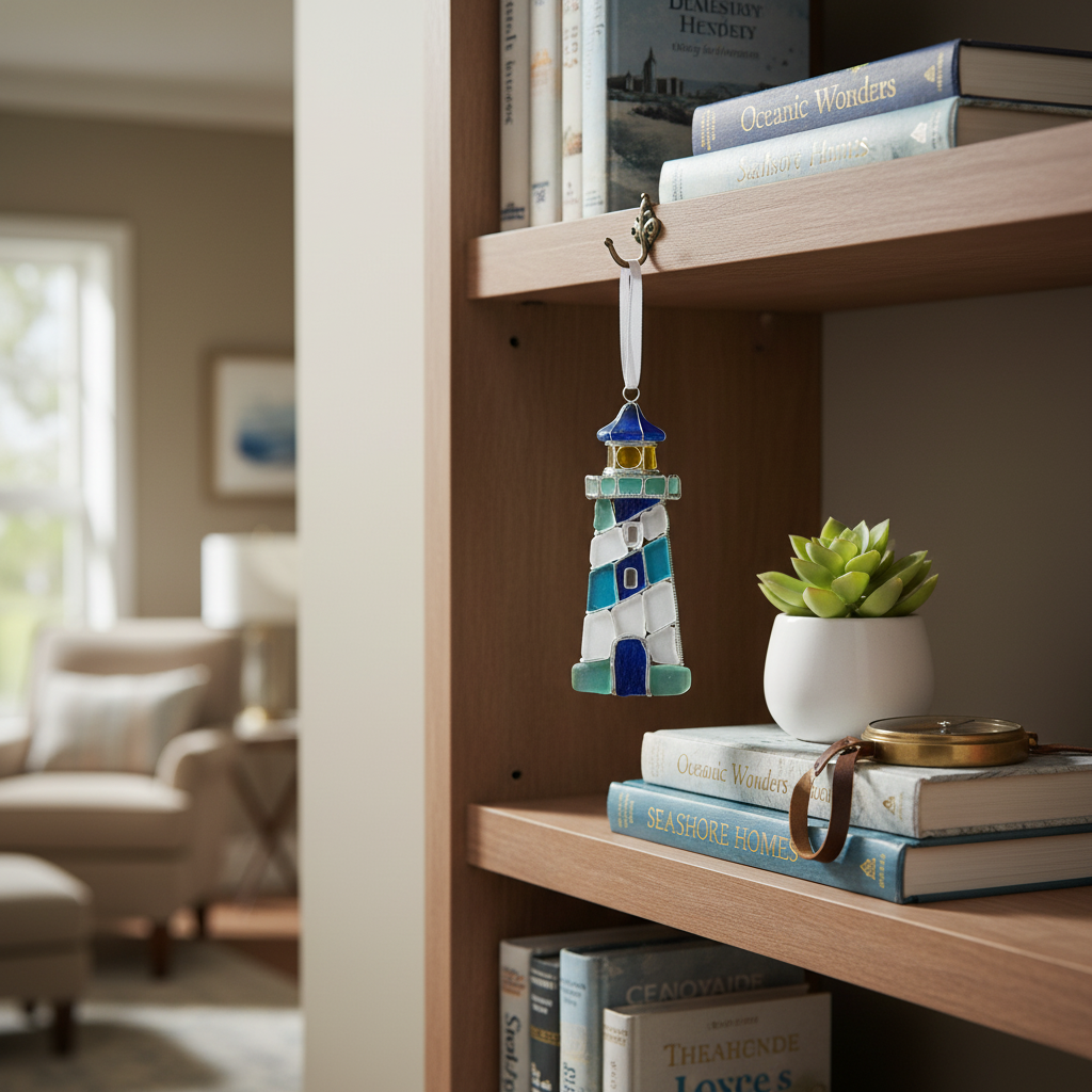 Sea Glass Lighthouse Ornament
