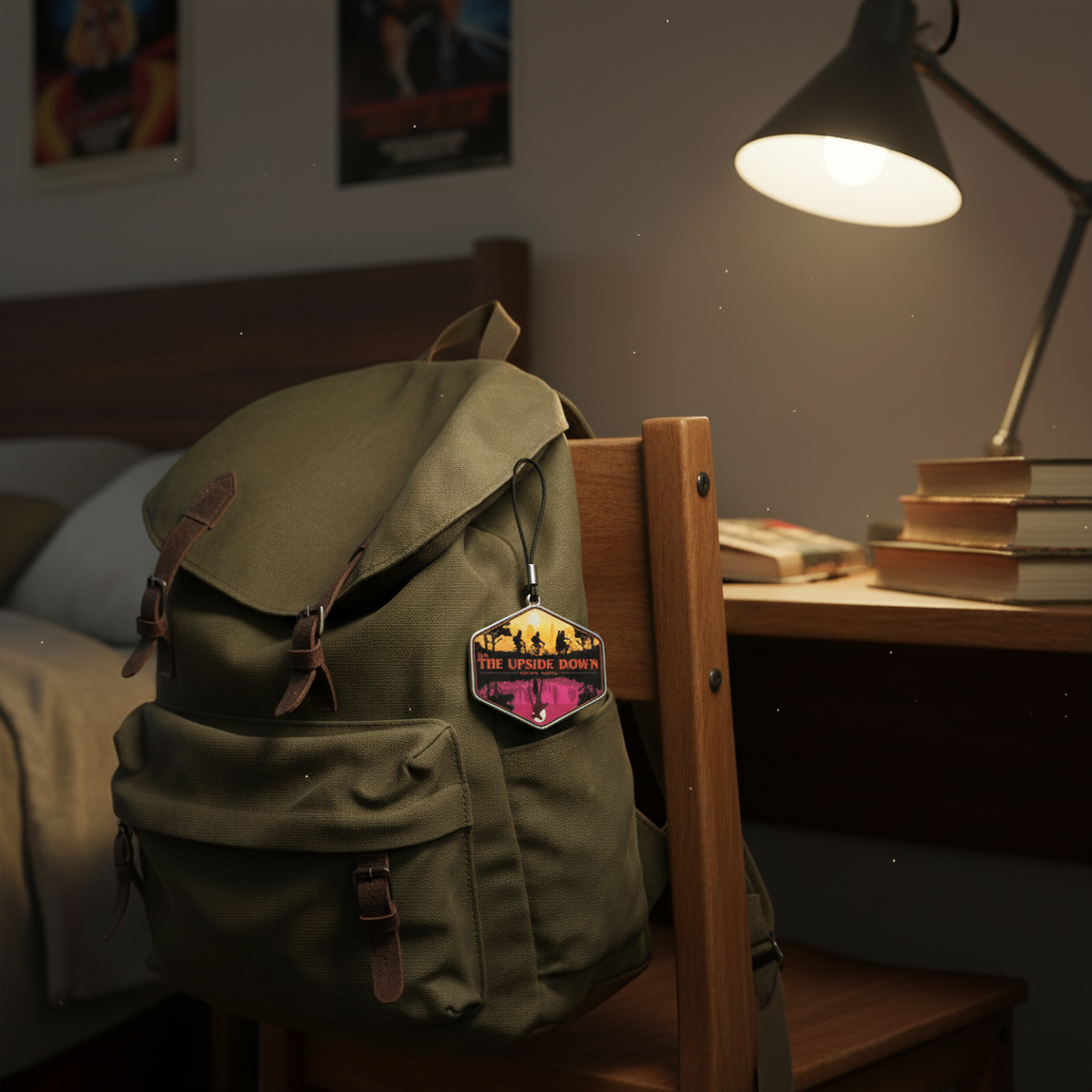 🔦 "Visit The Upside Down" Retro Charm / Keychain