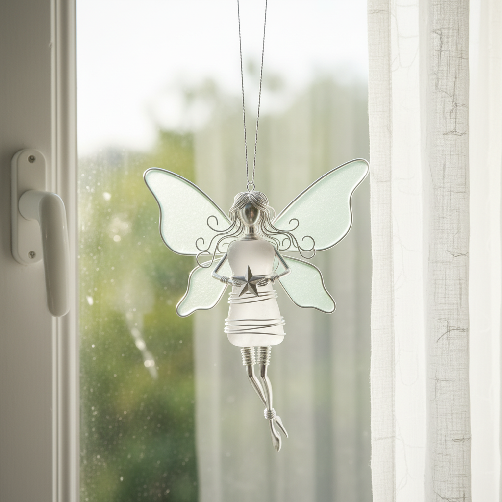 Fairy with Star Sea Glass Ornament
