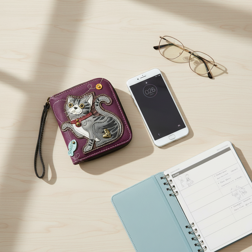 🐾 Zip Around Wallet – Gray Tabby Cat