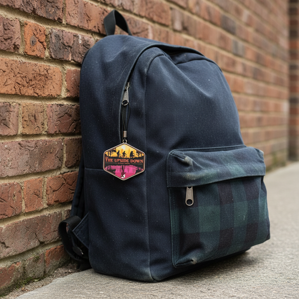 🔦 "Visit The Upside Down" Retro Charm / Keychain