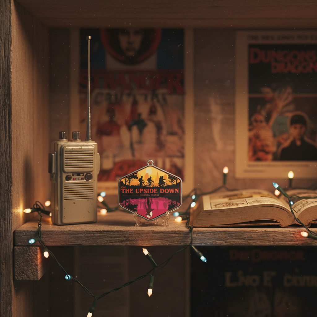 🔦 "Visit The Upside Down" Retro Charm / Keychain