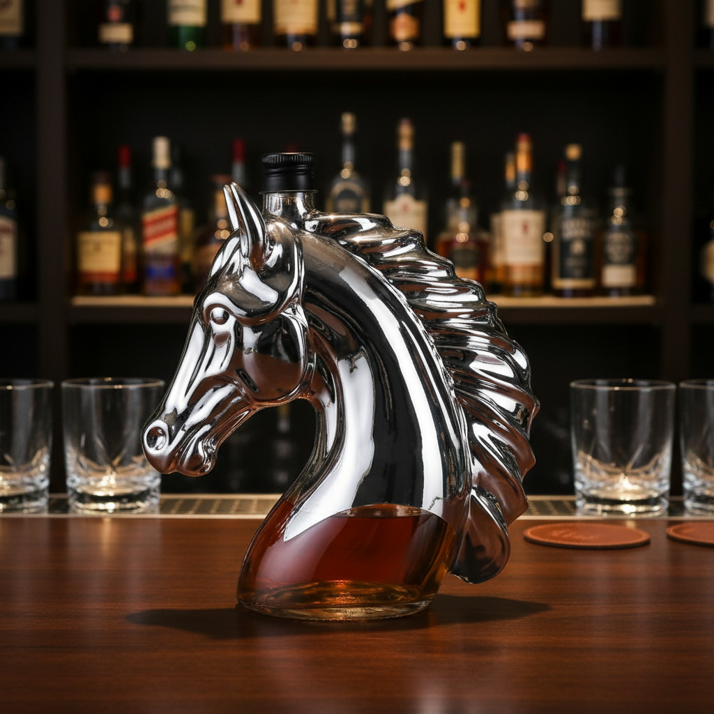 🐎 Majestic Horse Head Whiskey Bottle