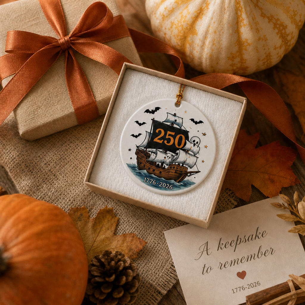 🎃🦅Limited Ceramic Keepsake Ornament - Where Halloween Magic Meets a Historic American Celebration