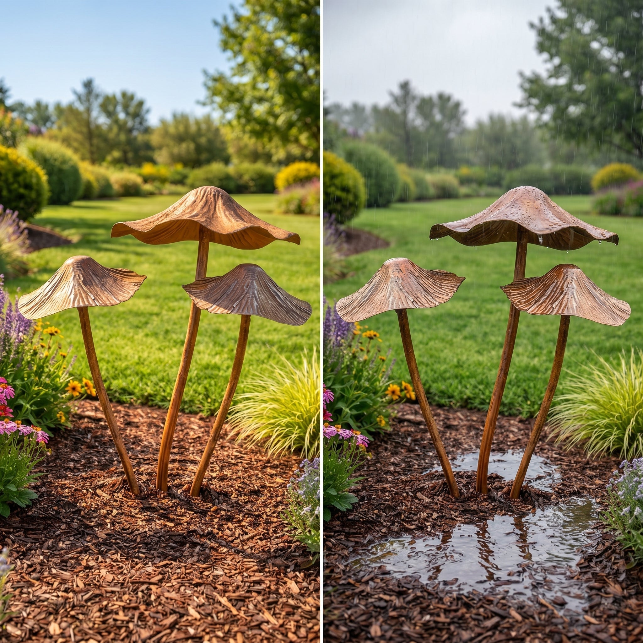 🔥Summer Hot Sale🍄Vintage Metal Mushroom Garden Stakes, Whimsical Outdoor Yard Decor