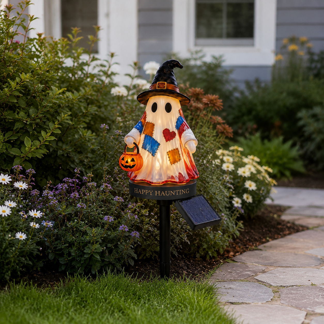👻 Solar Ghost Garden Stake Light