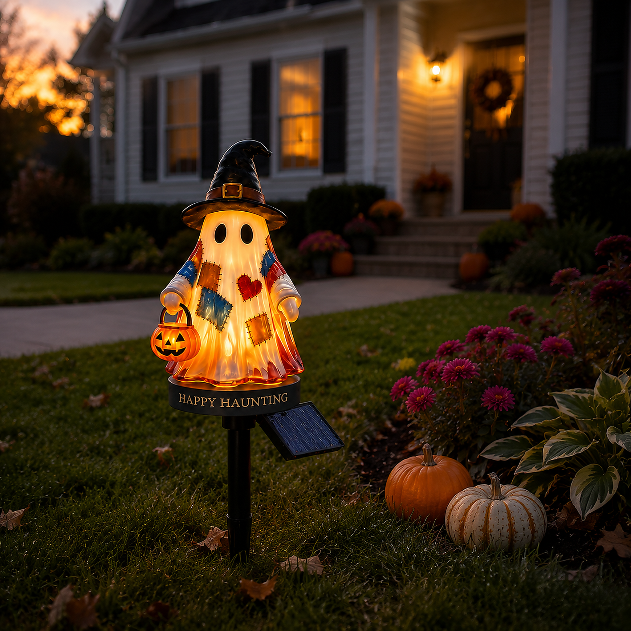 👻 Solar Ghost Garden Stake Light