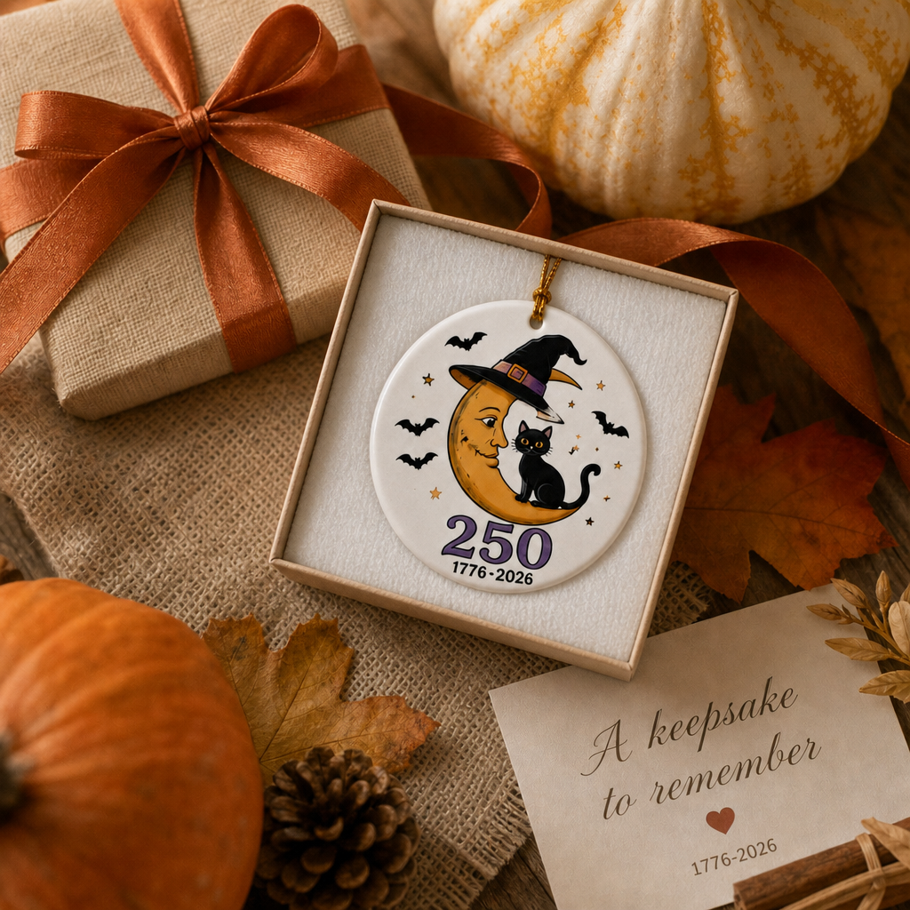 🎃🦅Limited Ceramic Keepsake Ornament - Where Halloween Magic Meets a Historic American Celebration