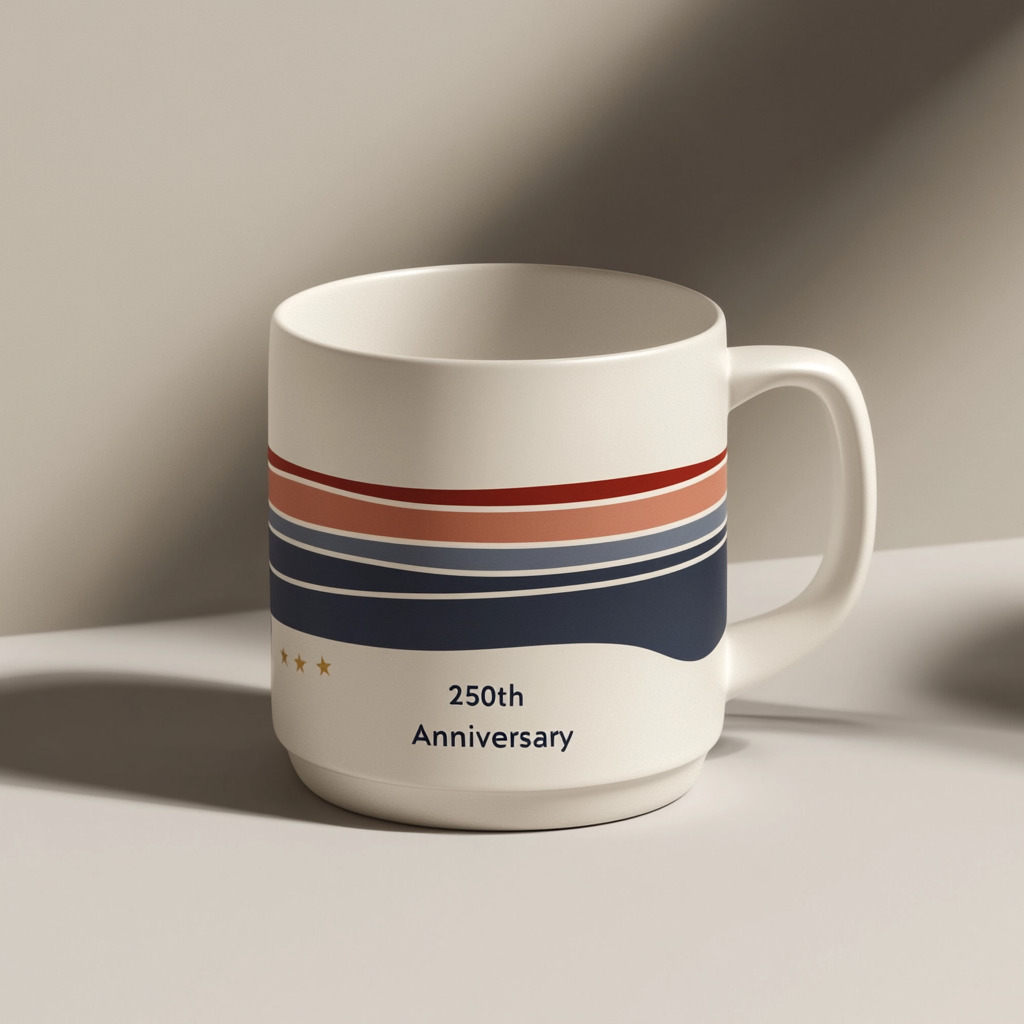 Minimalist 250th Anniversary Patriotic Coffee Mug