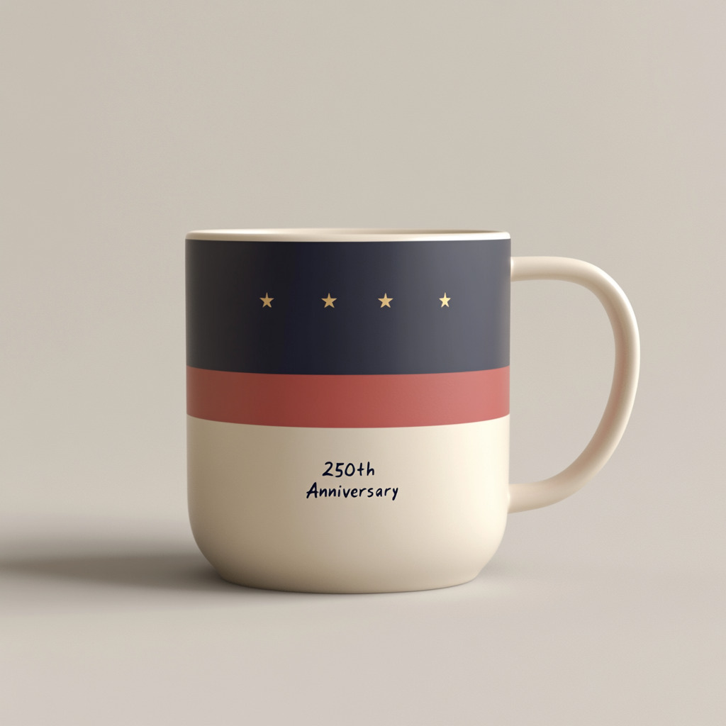 Minimalist 250th Anniversary Patriotic Coffee Mug