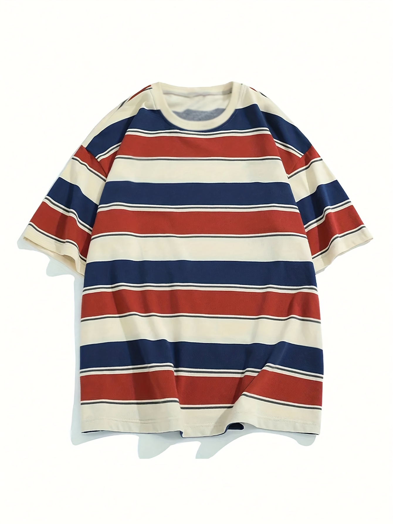 Vintage Red, White & Blue Striped Oversized T-Shirt