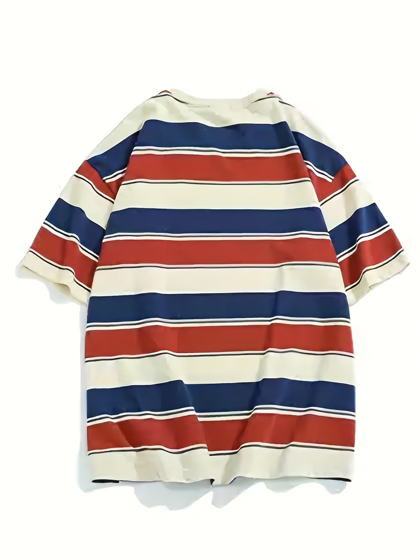 Vintage Red, White & Blue Striped Oversized T-Shirt