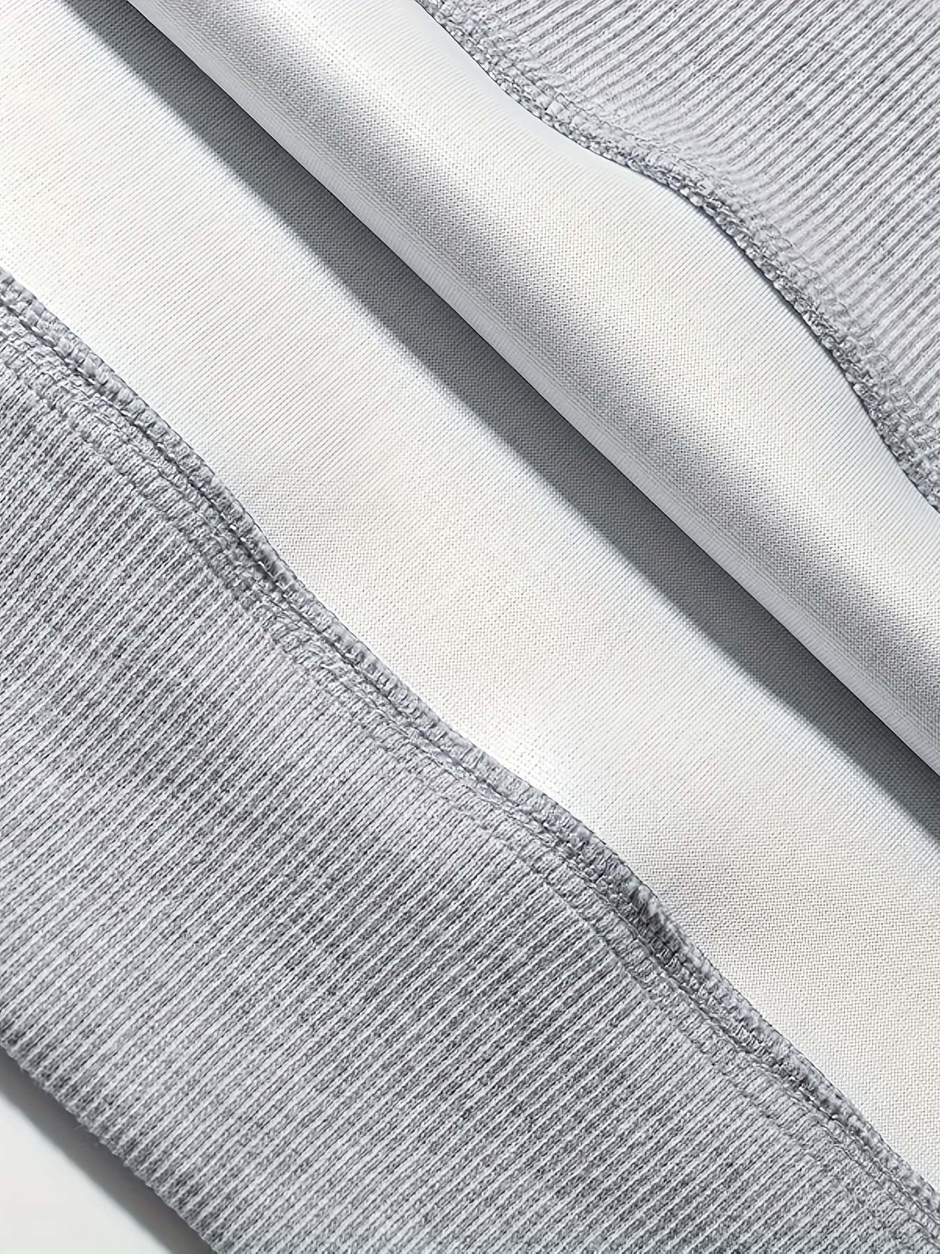 Grey & Beige Waffle-Knit Color Block Crewneck Sweatshirt