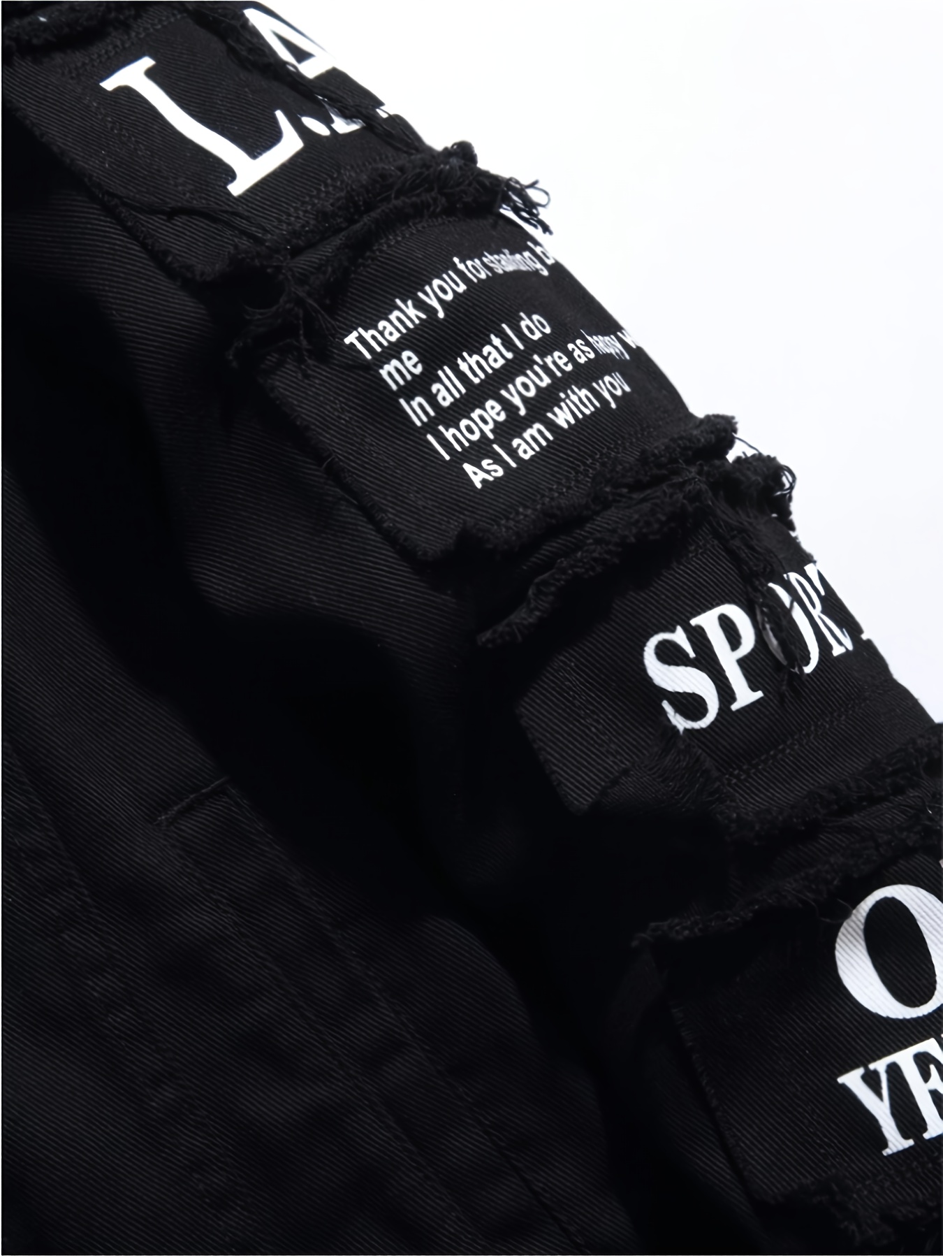 Black Distressed Denim Jacket with "CHOOSE TO BE KIND" Graphic