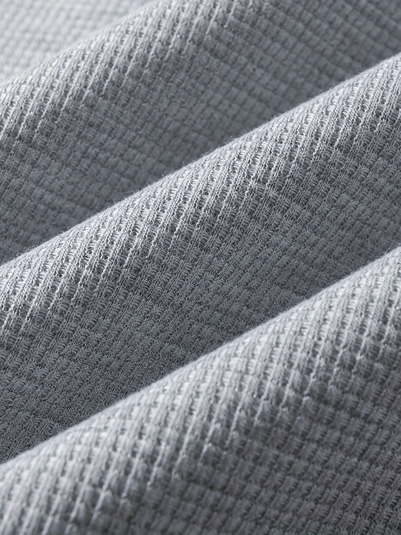 Grey & Beige Waffle-Knit Color Block Crewneck Sweatshirt