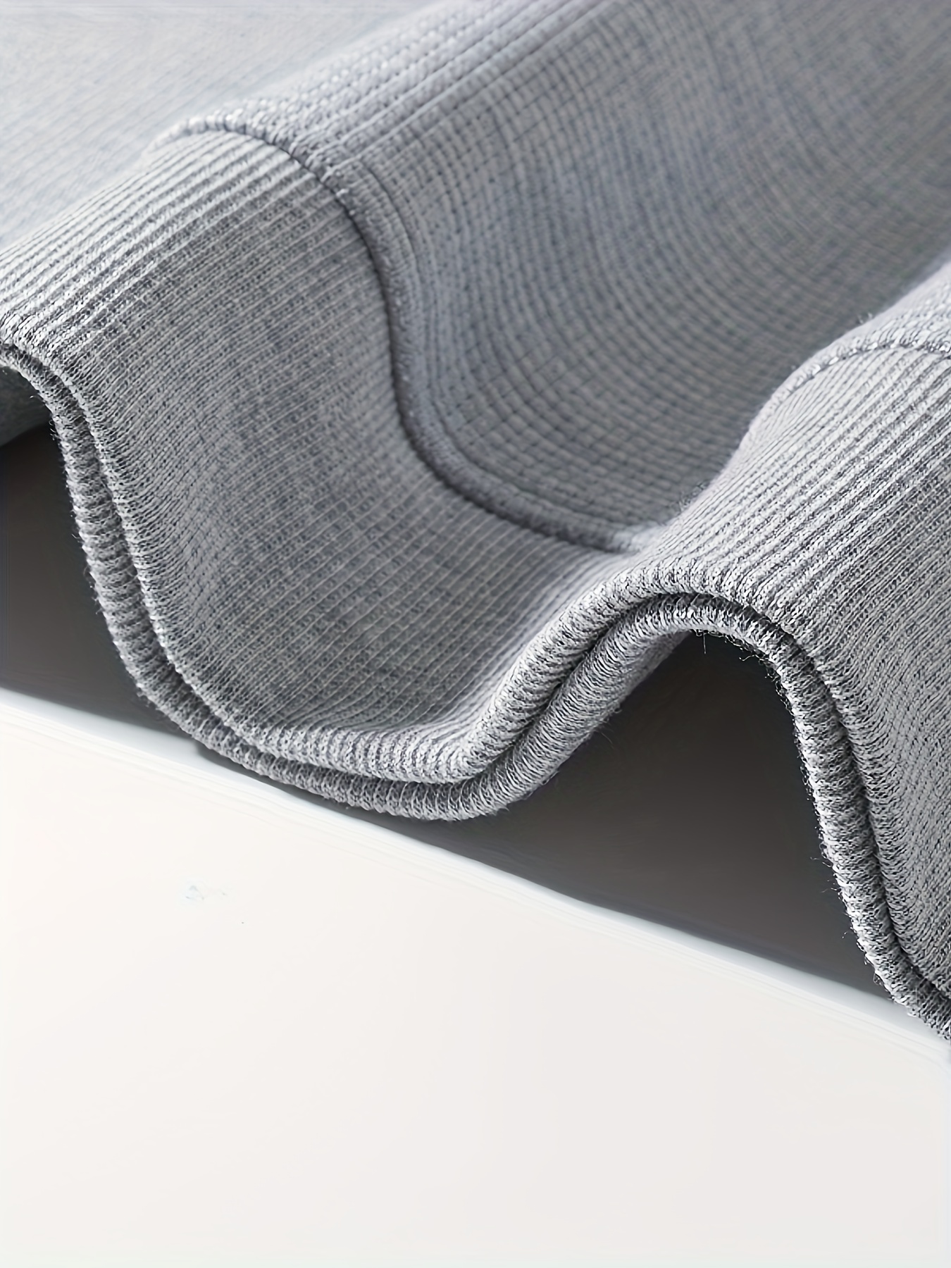 Grey & Beige Waffle-Knit Color Block Crewneck Sweatshirt