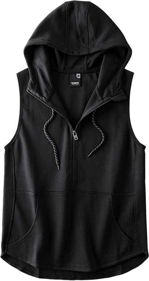 Men's Sporty Sleeveless Cardigan with Hood