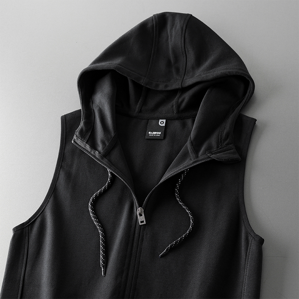 Men's Sporty Sleeveless Cardigan with Hood