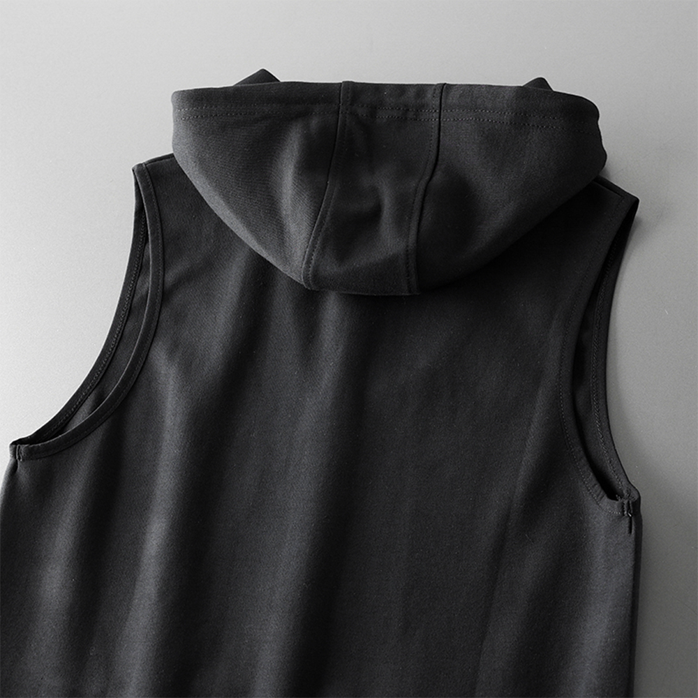 Men's Sporty Sleeveless Cardigan with Hood