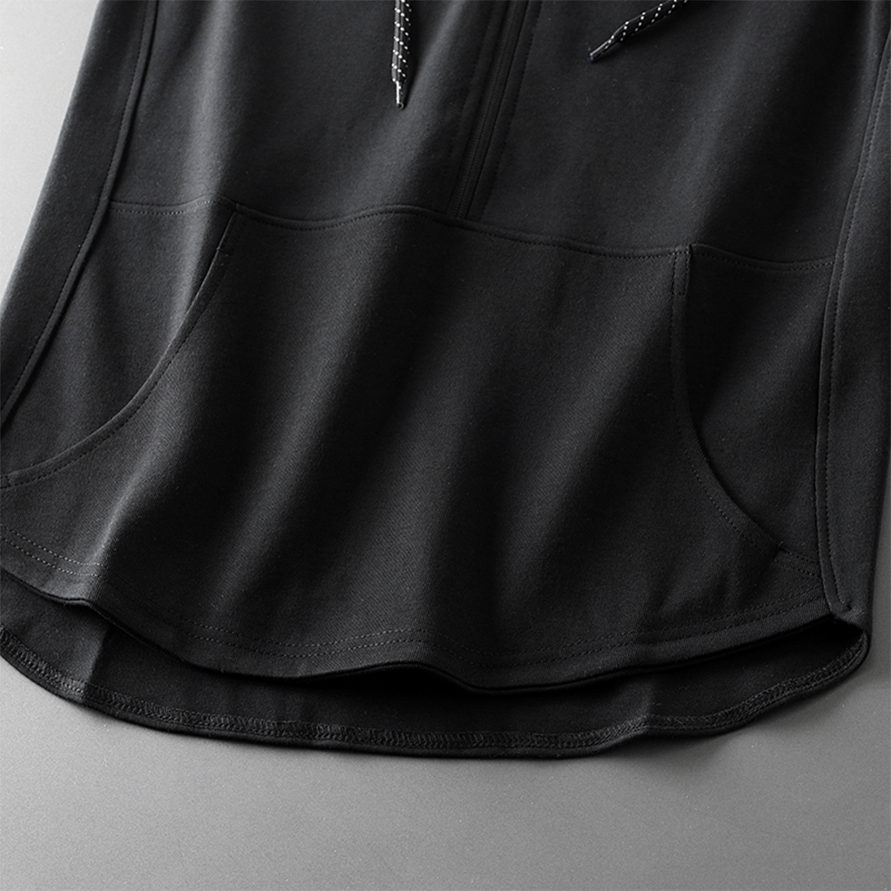 Men's Sporty Sleeveless Cardigan with Hood