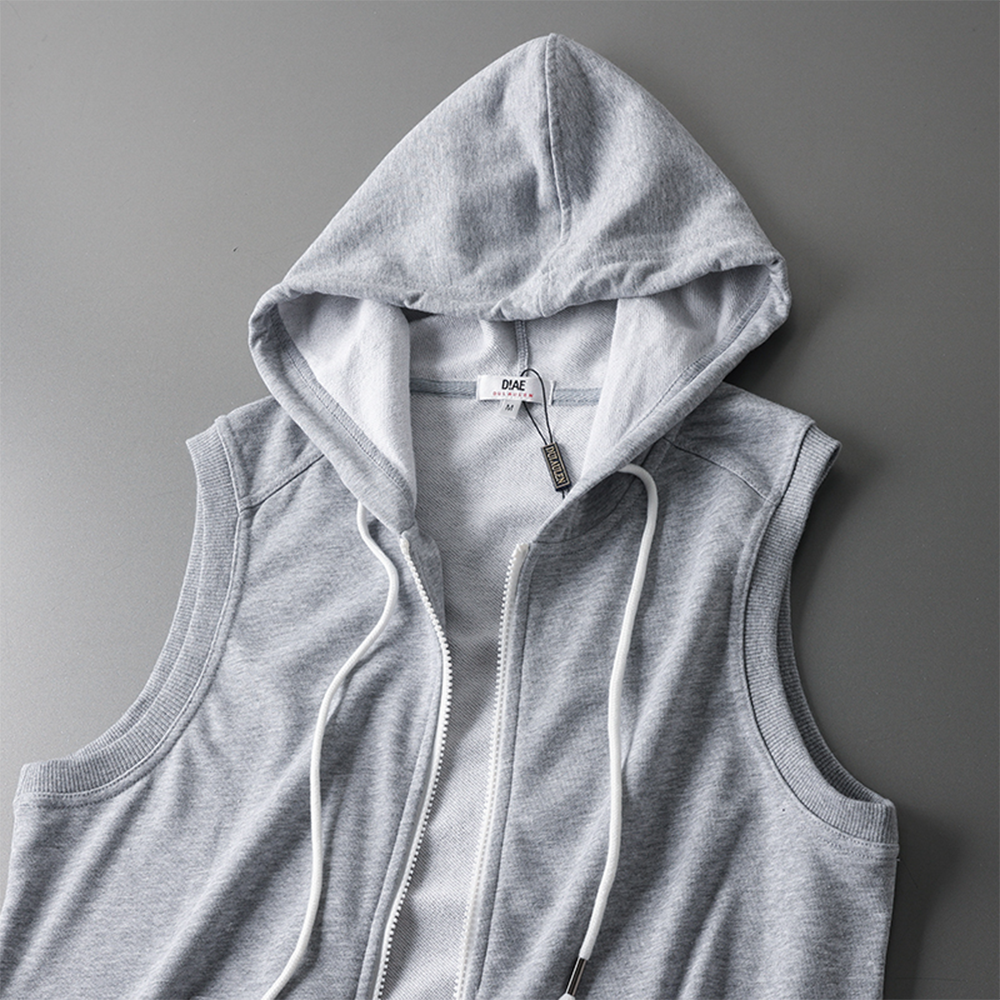 Sleeveless Hooded Sweatshirt Vest