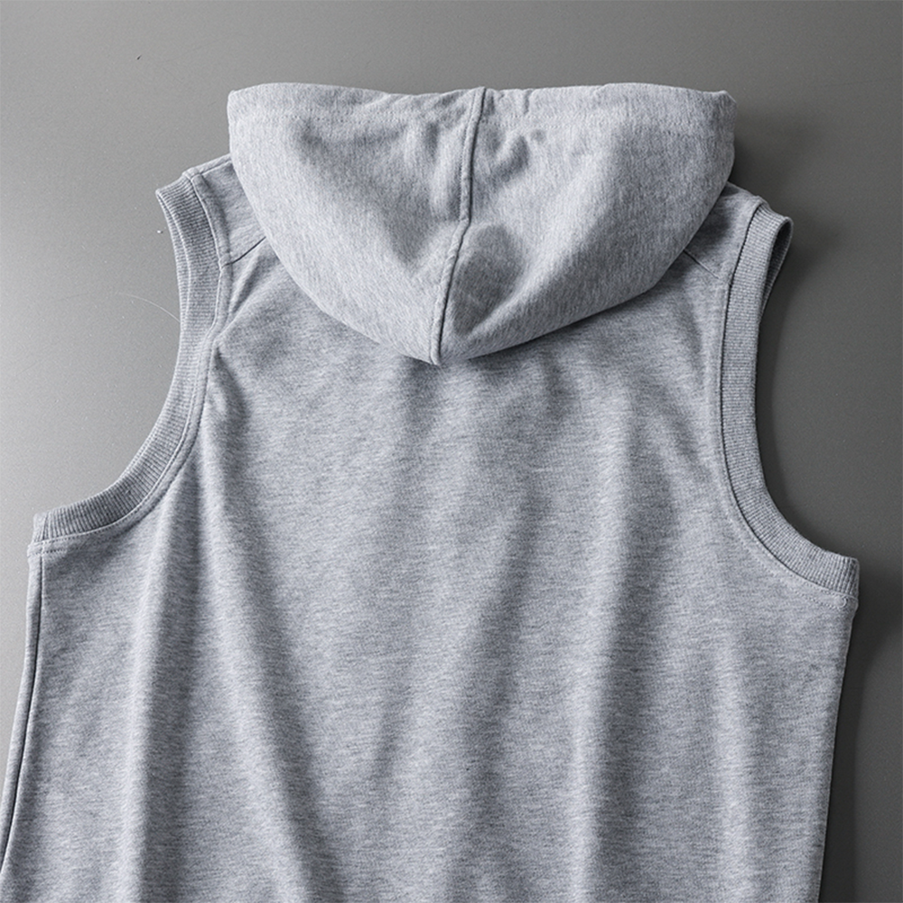 Sleeveless Hooded Sweatshirt Vest