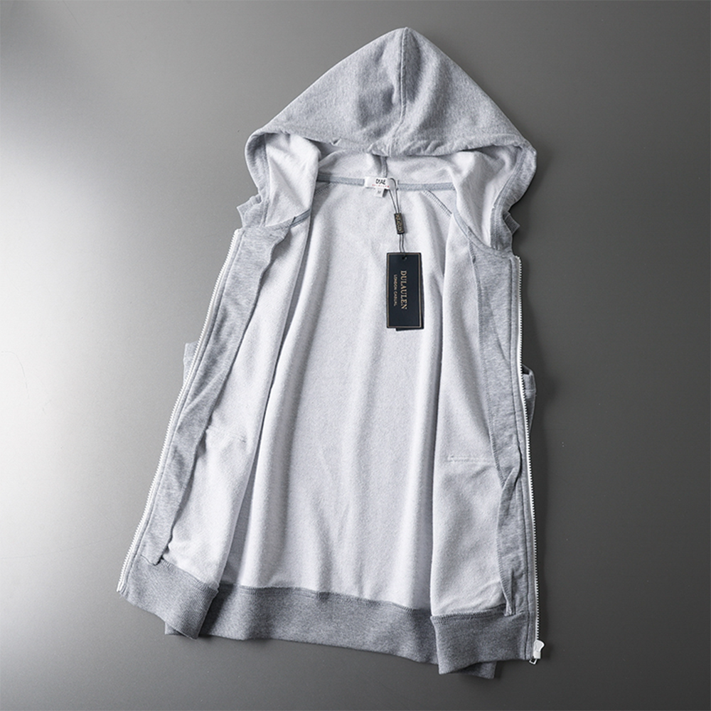 Sleeveless Hooded Sweatshirt Vest