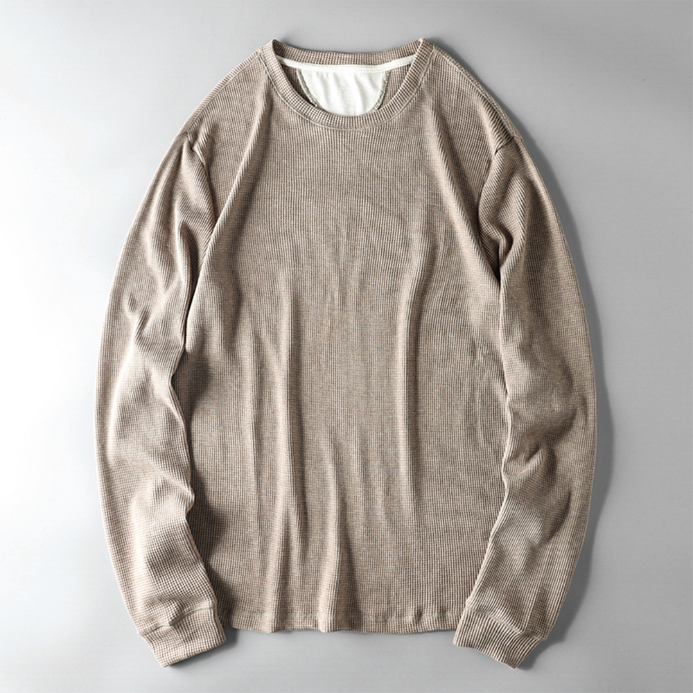 Vintage Heavyweight Cotton Waffle Long-Sleeve T-Shirt