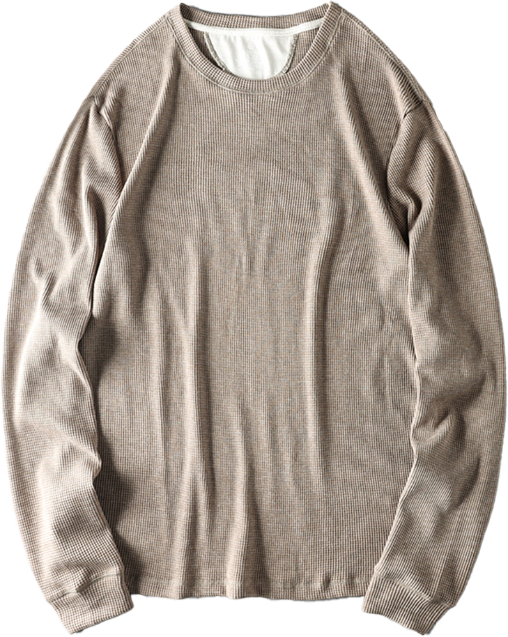 Vintage Heavyweight Cotton Waffle Long-Sleeve T-Shirt