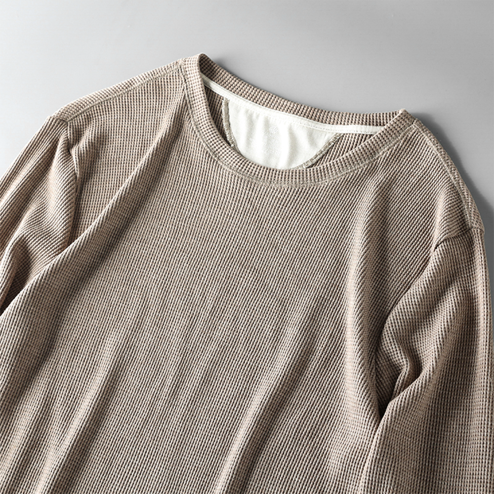 Vintage Heavyweight Cotton Waffle Long-Sleeve T-Shirt