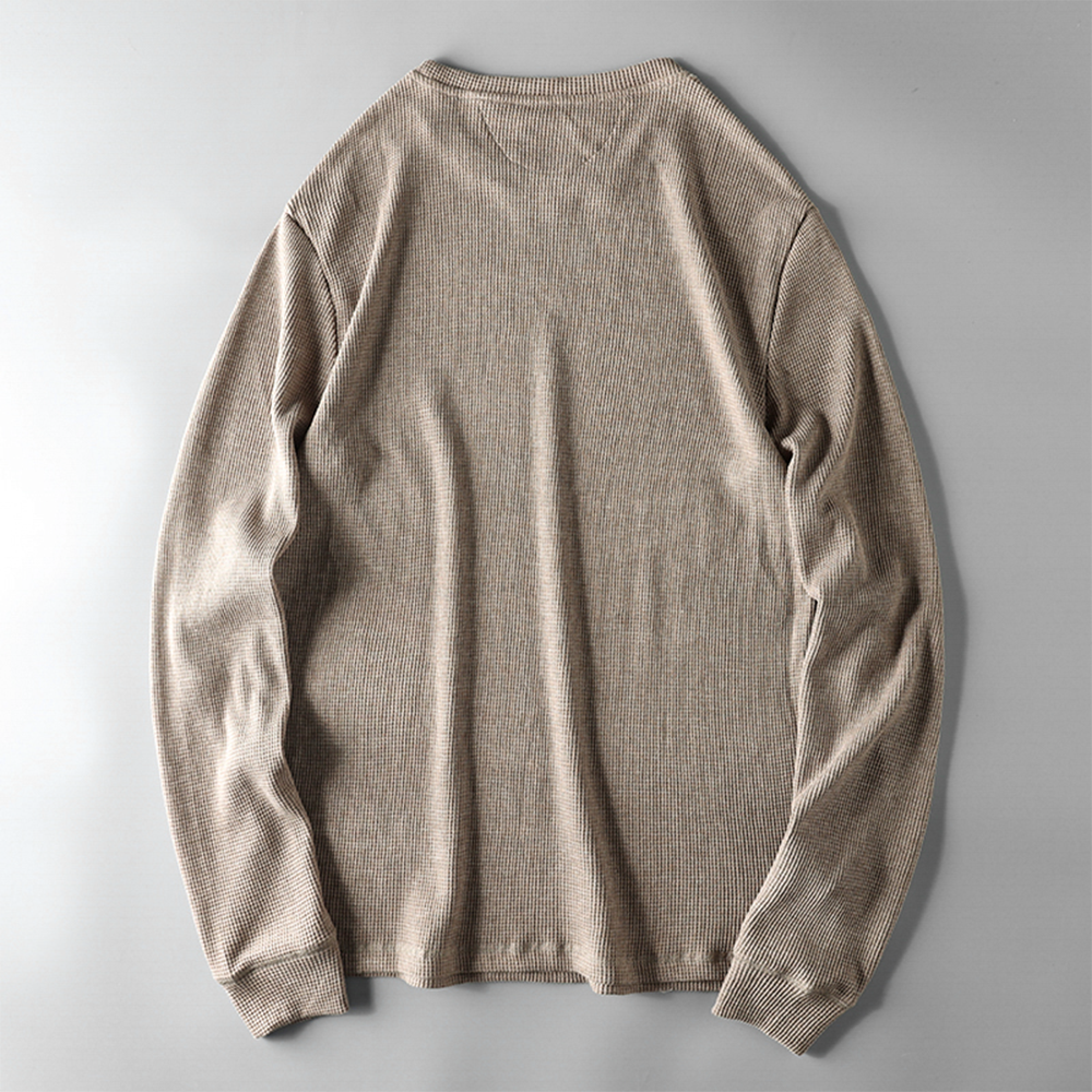 Vintage Heavyweight Cotton Waffle Long-Sleeve T-Shirt