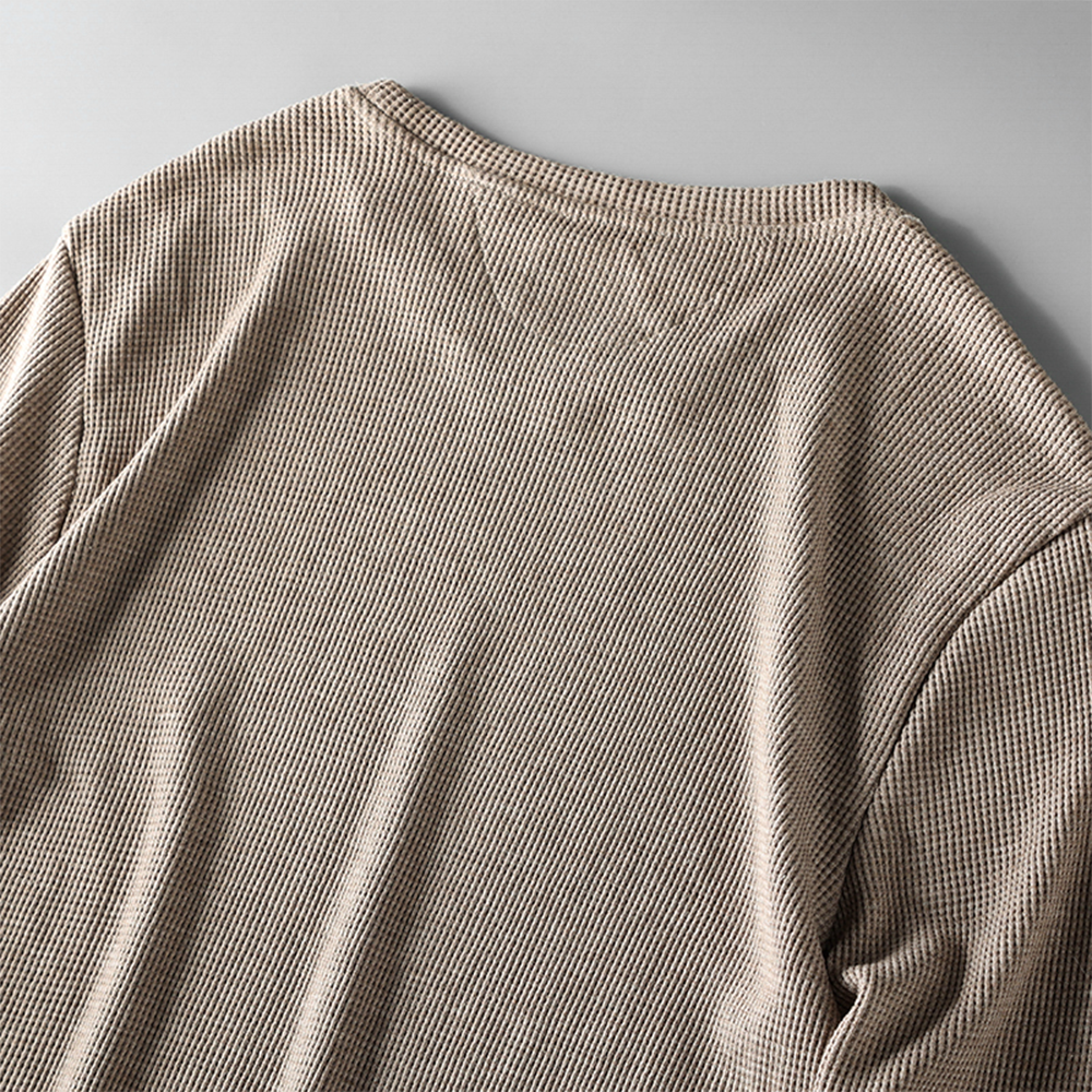 Vintage Heavyweight Cotton Waffle Long-Sleeve T-Shirt