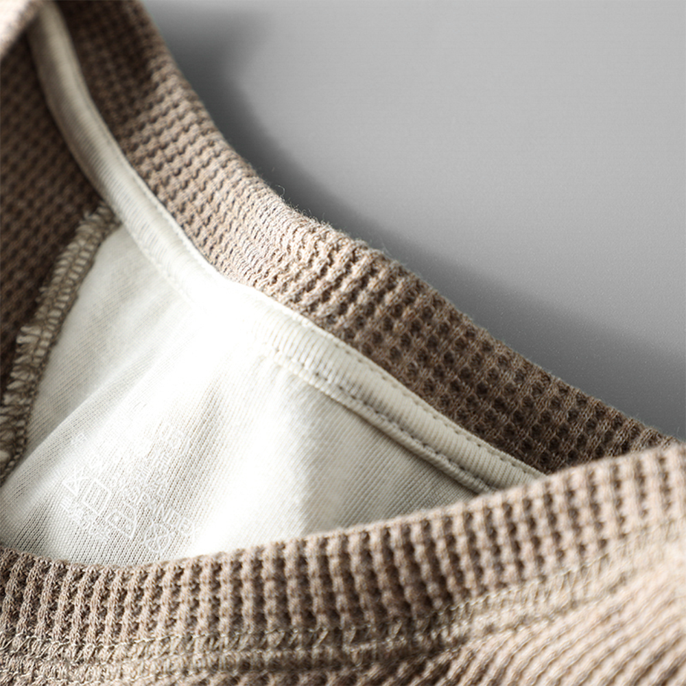 Vintage Heavyweight Cotton Waffle Long-Sleeve T-Shirt