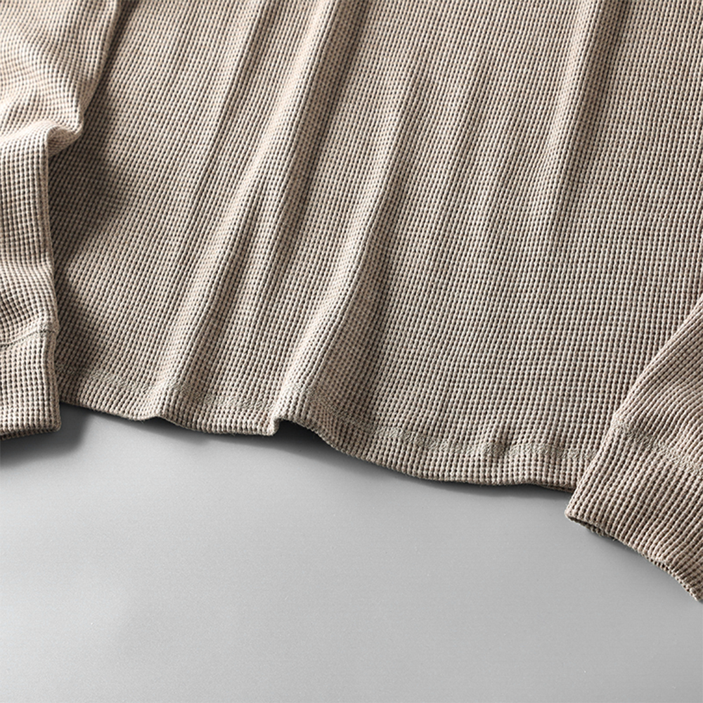 Vintage Heavyweight Cotton Waffle Long-Sleeve T-Shirt