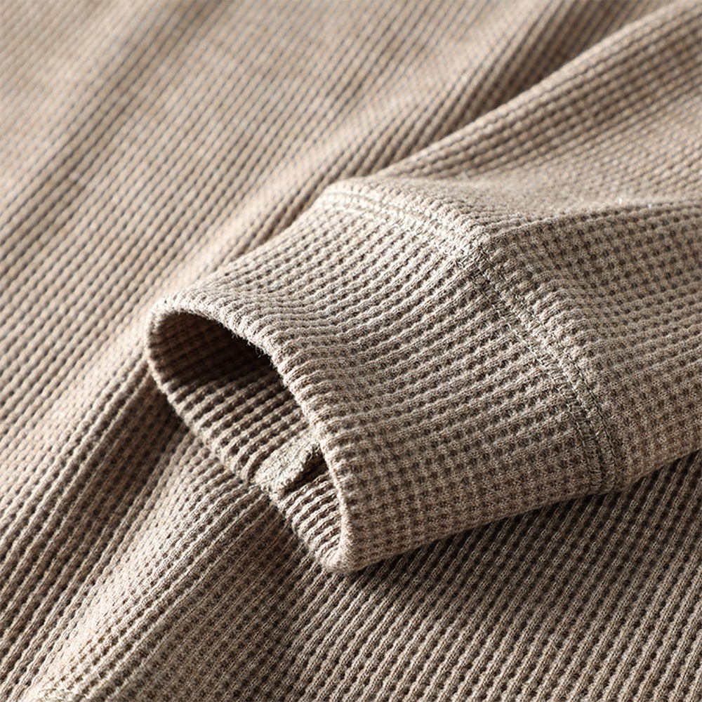 Vintage Heavyweight Cotton Waffle Long-Sleeve T-Shirt