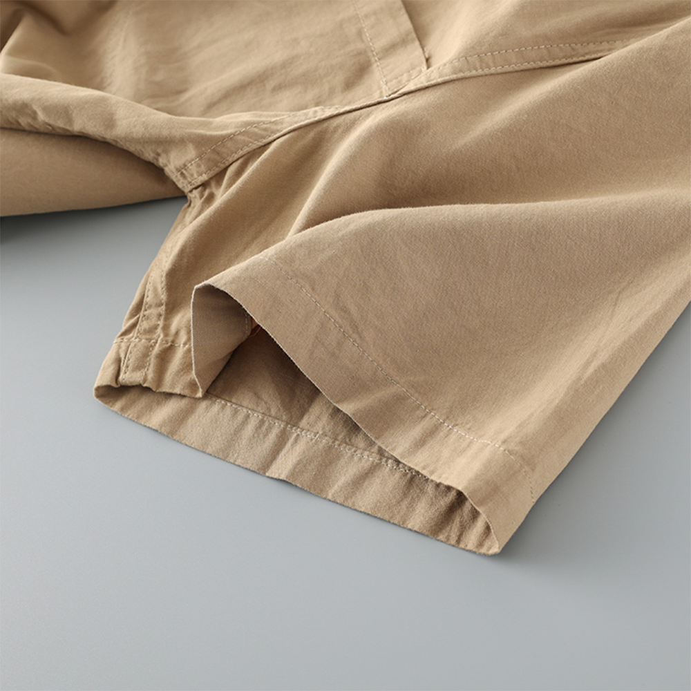 Half-placket Cotton Shirt - Lightweight Summer Dress Shirt